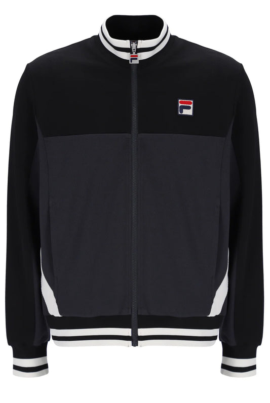 FILA Tiebreaker Funnel Neck Track Jacket Black/Charcoal/Gardenia