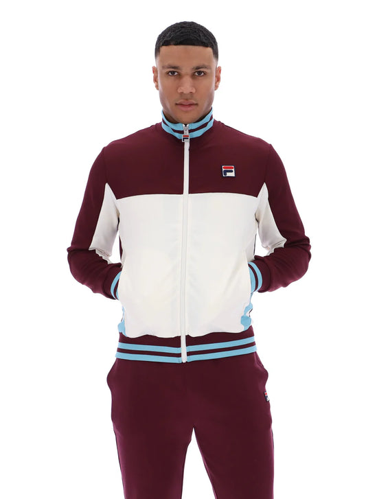 FILA Tiebreaker Funnel Neck Track Jacket Fig/Gardenia/Milky Blue