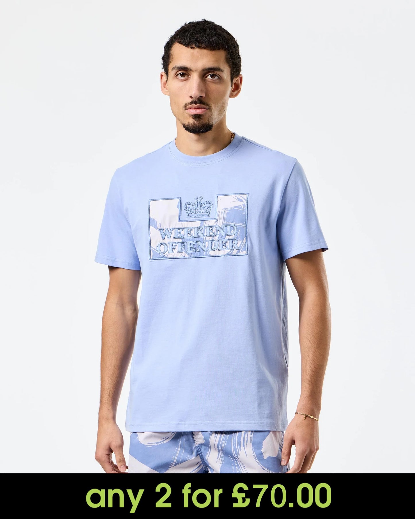 Weekend Offender Adachi Camo T-Shirt Cornflower