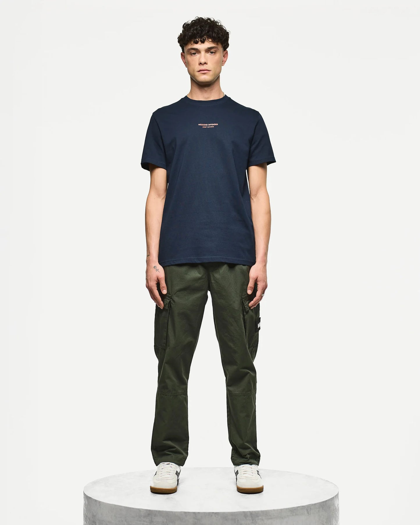 Weekend Offender Millergrove T-Shirt Navy/Sunset Orange