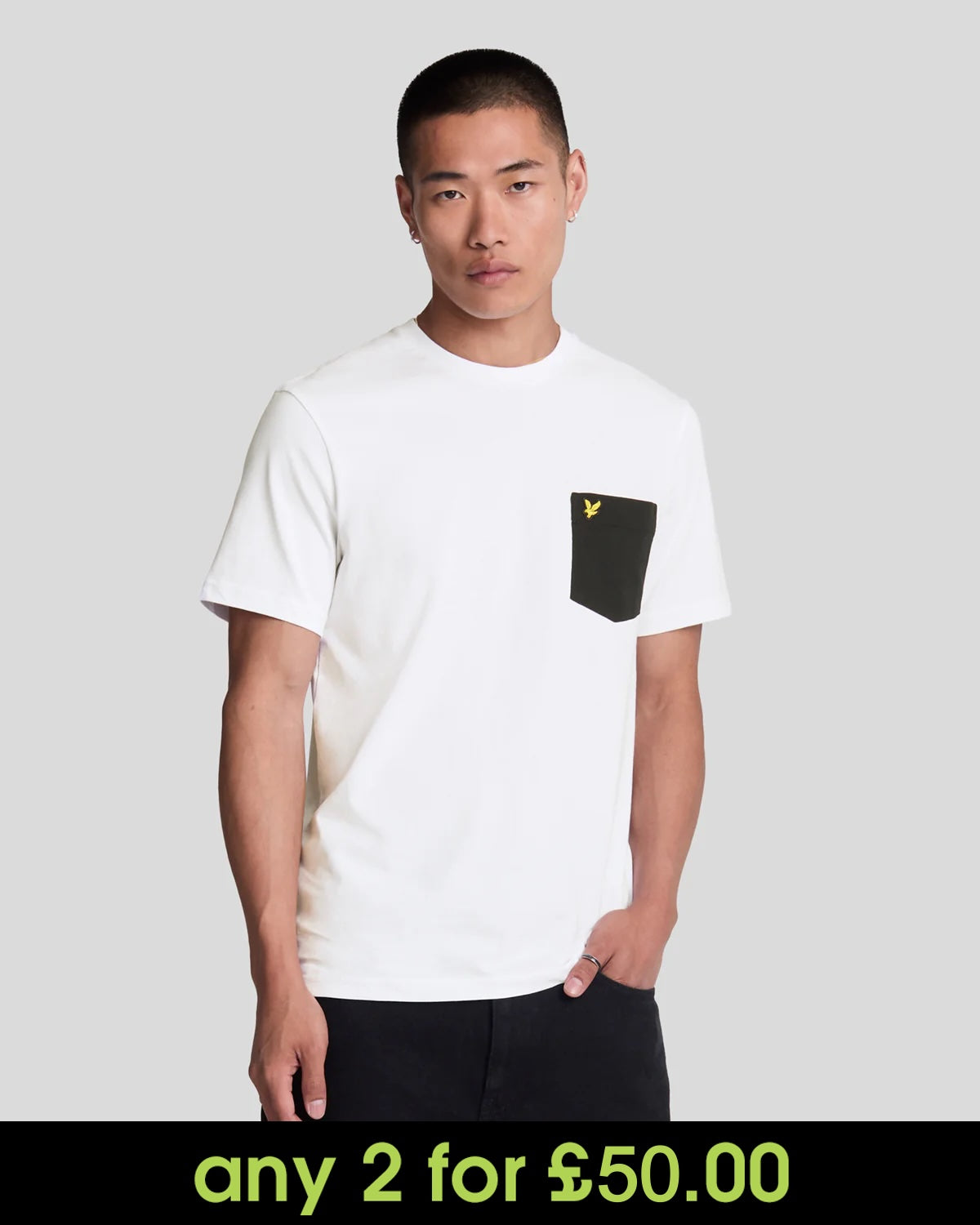 Lyle & Scott Contrast Pocket T-Shirt White/Jet Black