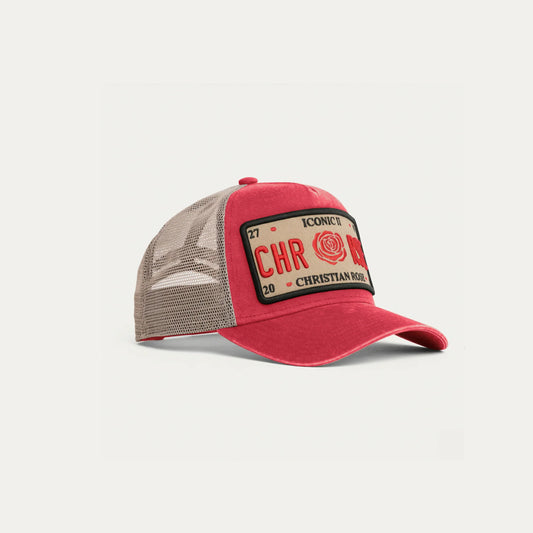 Christian Rose Washed Iconic II Trucker Cap Red