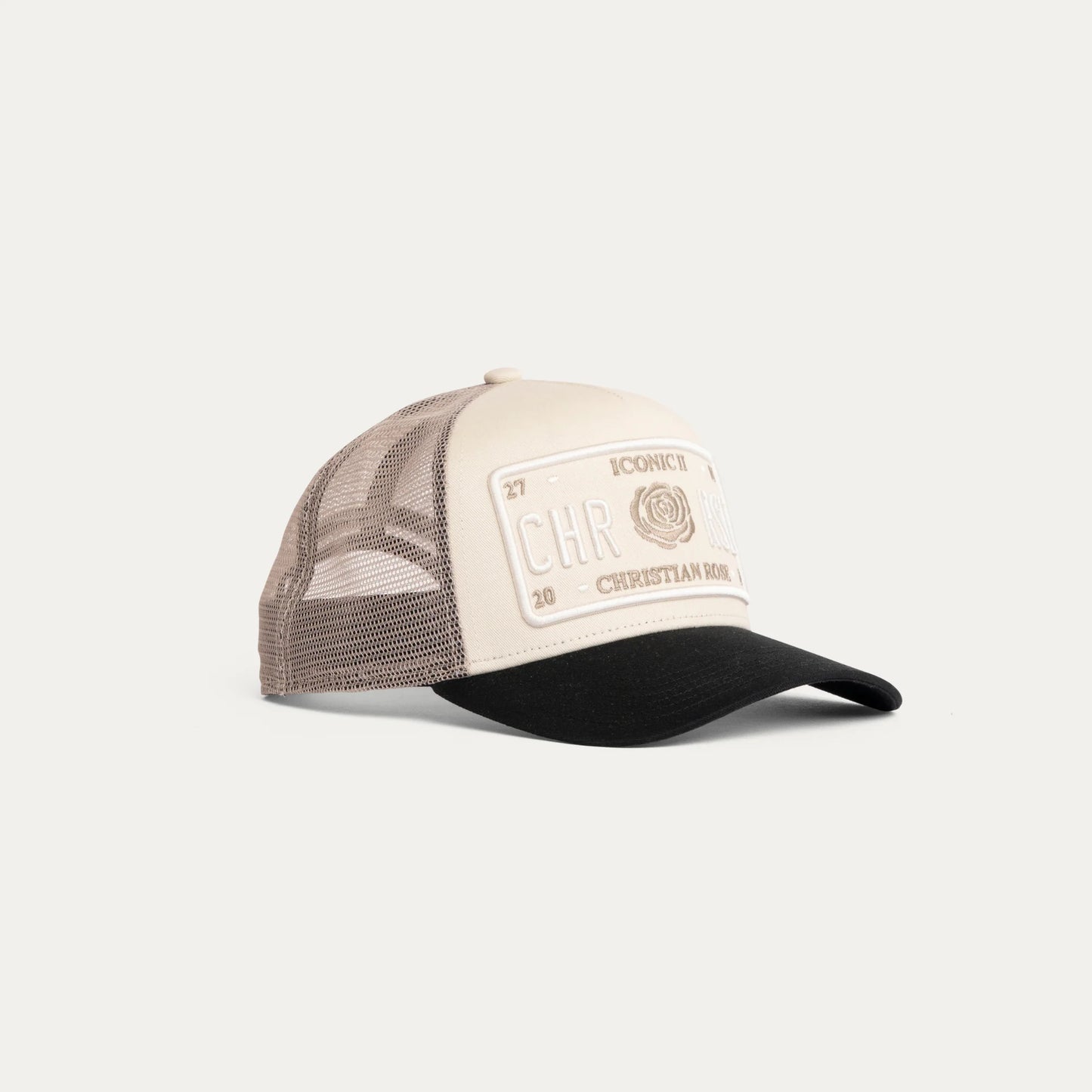 Christian Rose Iconic II Trucker Cap Off White/Black