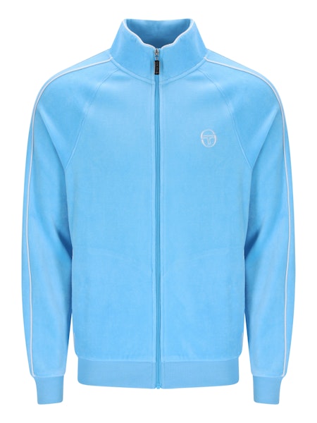 Sergio Tacchini Tasso Velour Track Top Baltic Sea/White