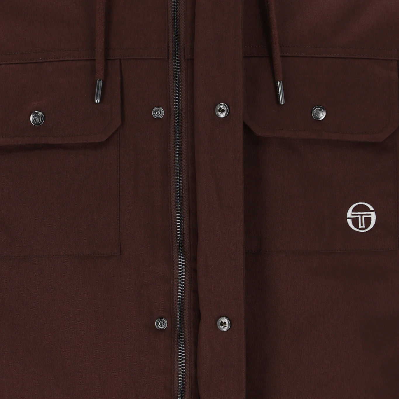 Sergio Tacchini Weaver Hooded Field Jacket Bitter Chocolate