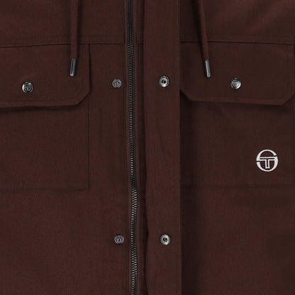 Sergio Tacchini Weaver Hooded Field Jacket Bitter Chocolate