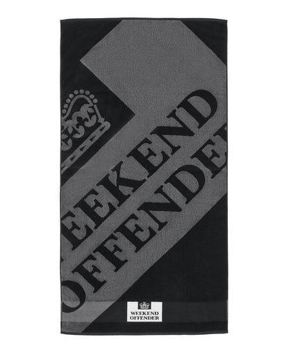 Weekend Offender Beach Towel Black/Grey Large Diagonal Logo