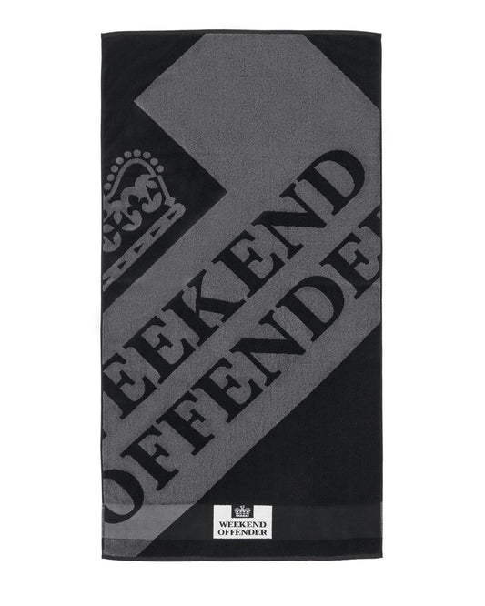 Weekend Offender Beach Towel Black/Grey Large Diagonal Logo