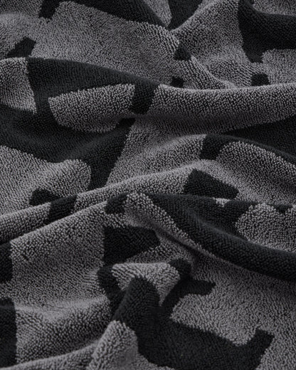 Weekend Offender Large Diagonal Logo Beach Towel Black/Grey