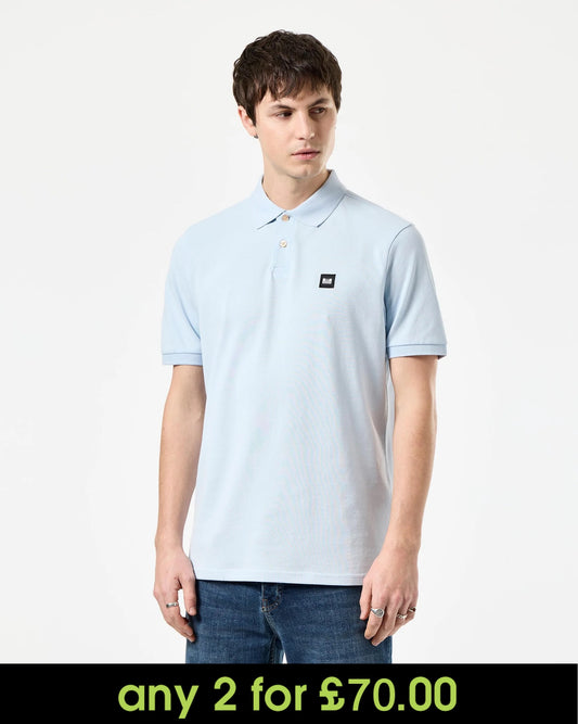 Weekend Offender Caneiros Badge Polo Shirt Ocean Wave