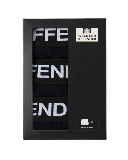 Weekend Offender Boxer Shorts Pack of 3 Black