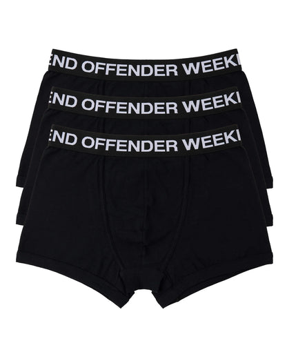 Weekend Offender Boxer Shorts Pack of 3 Black