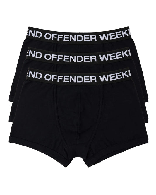Weekend Offender Boxer Shorts Pack of 3 Black