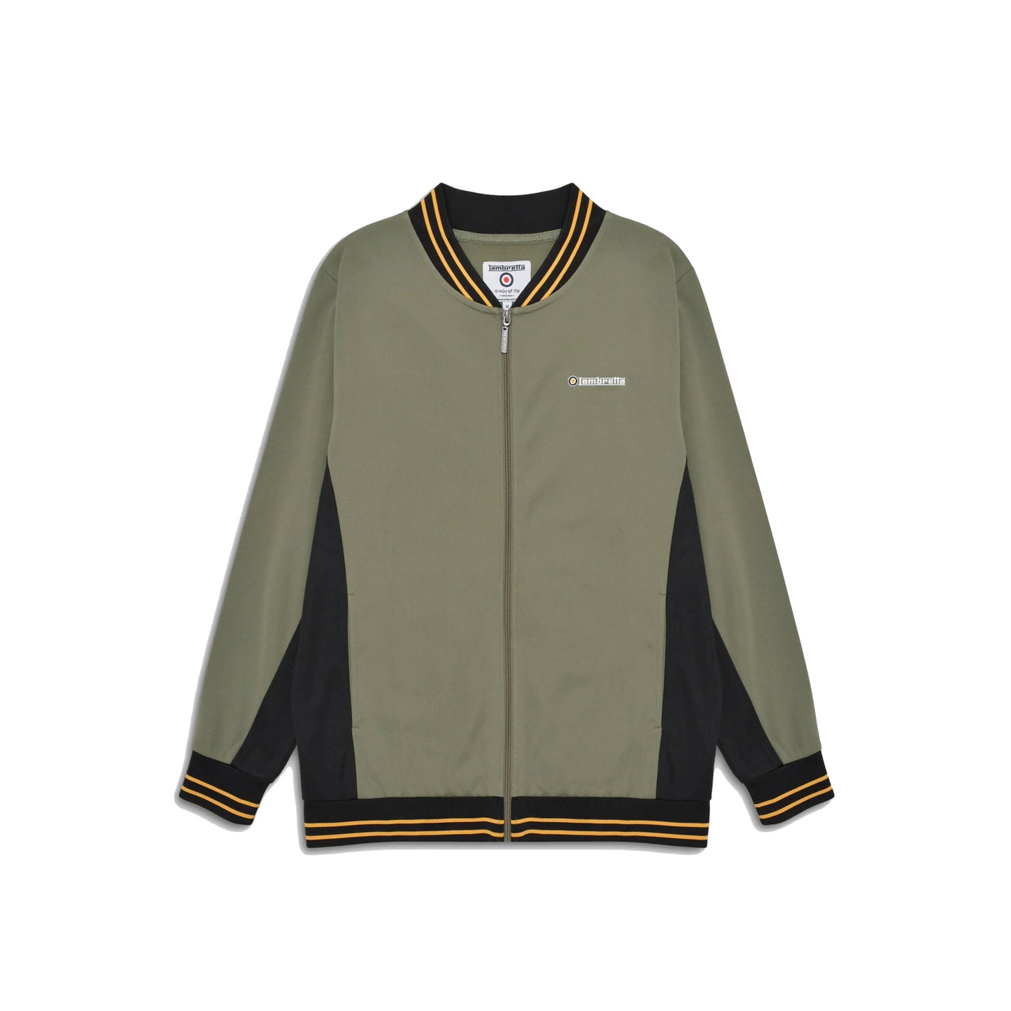 Lambretta Vintage Track Jacket Khaki/Black/Gold