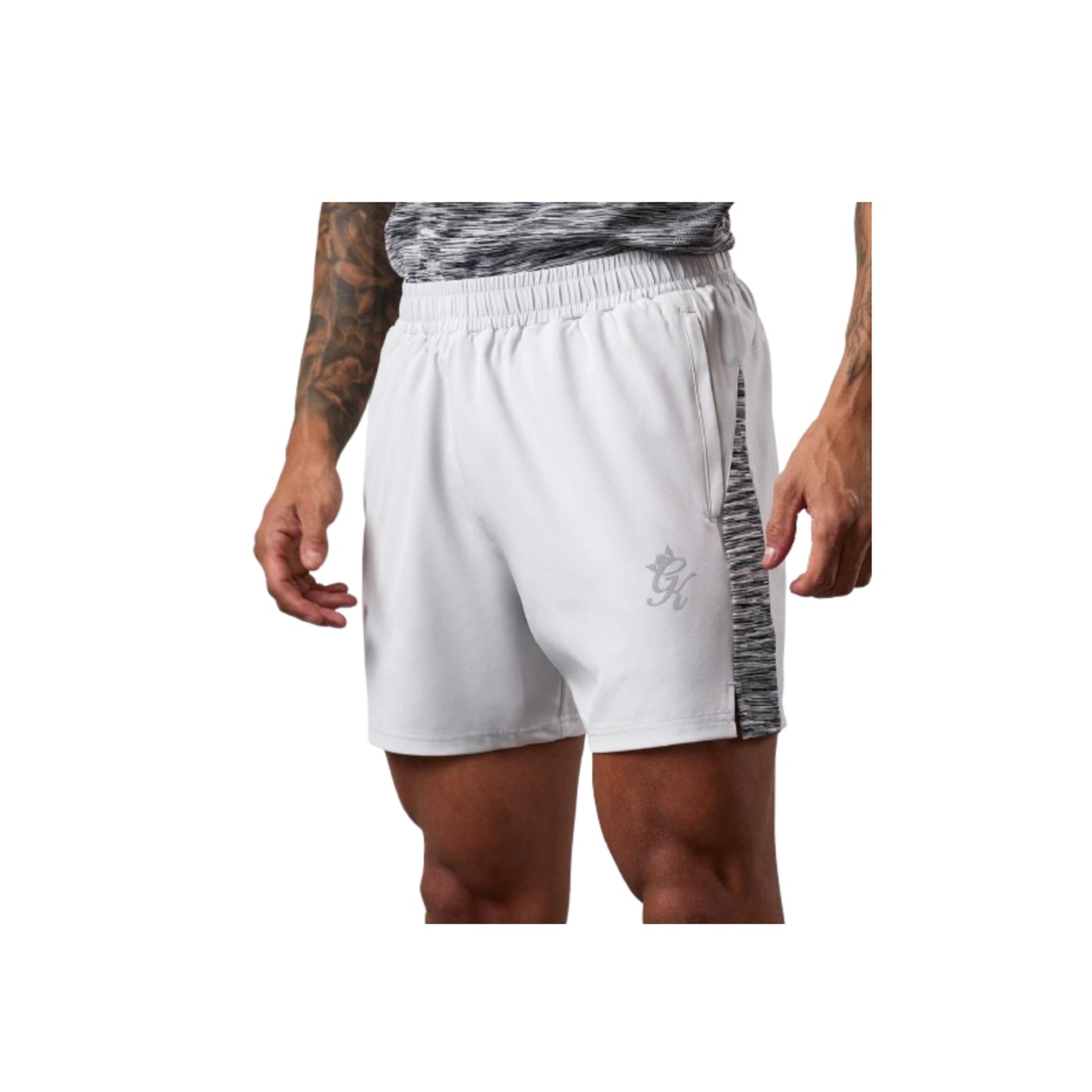 Gym King Space Dye Panel 5" Short Light Grey/Black