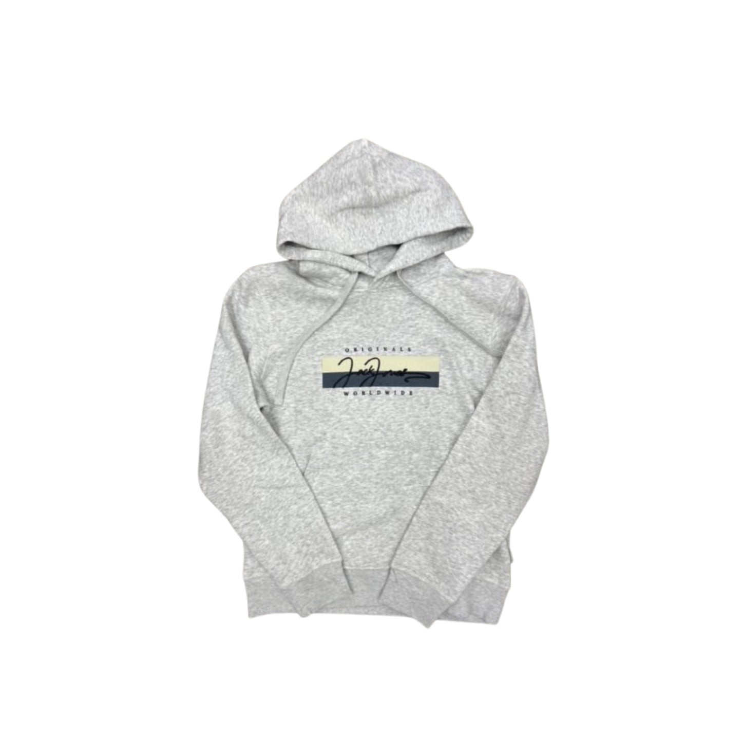 Jack & Jones JORFREDERIKSBERG Box Script Sweat Hood White Melange