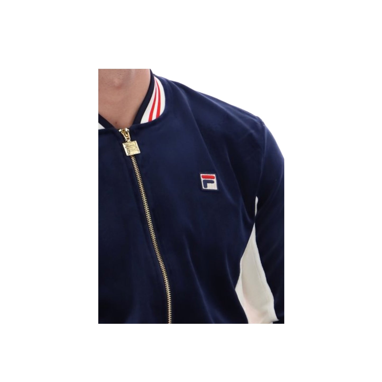 FILA Miguel Velour Track Jacket FILA Navy/Gardenia/FILA Red