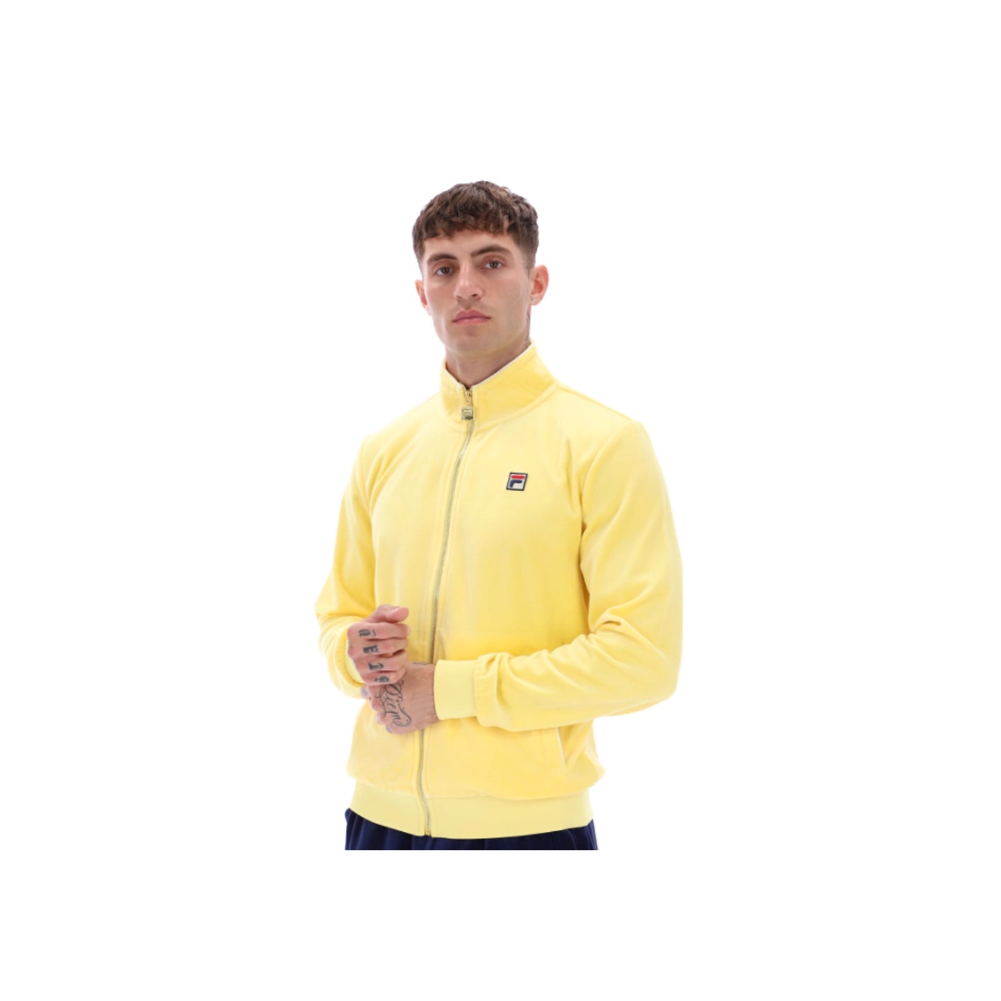 FILA Irving 2 Velour Track Jacket Popcorn/White