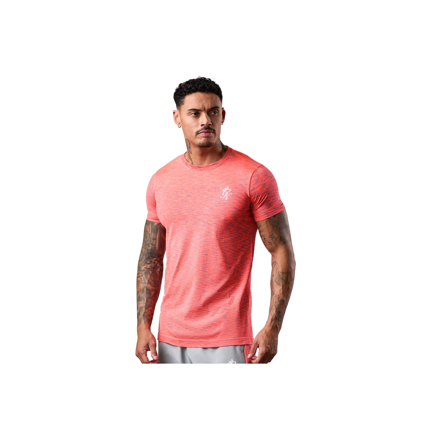 Gym king Seamless Space Dye T-Shirt Urban Grey/Coral