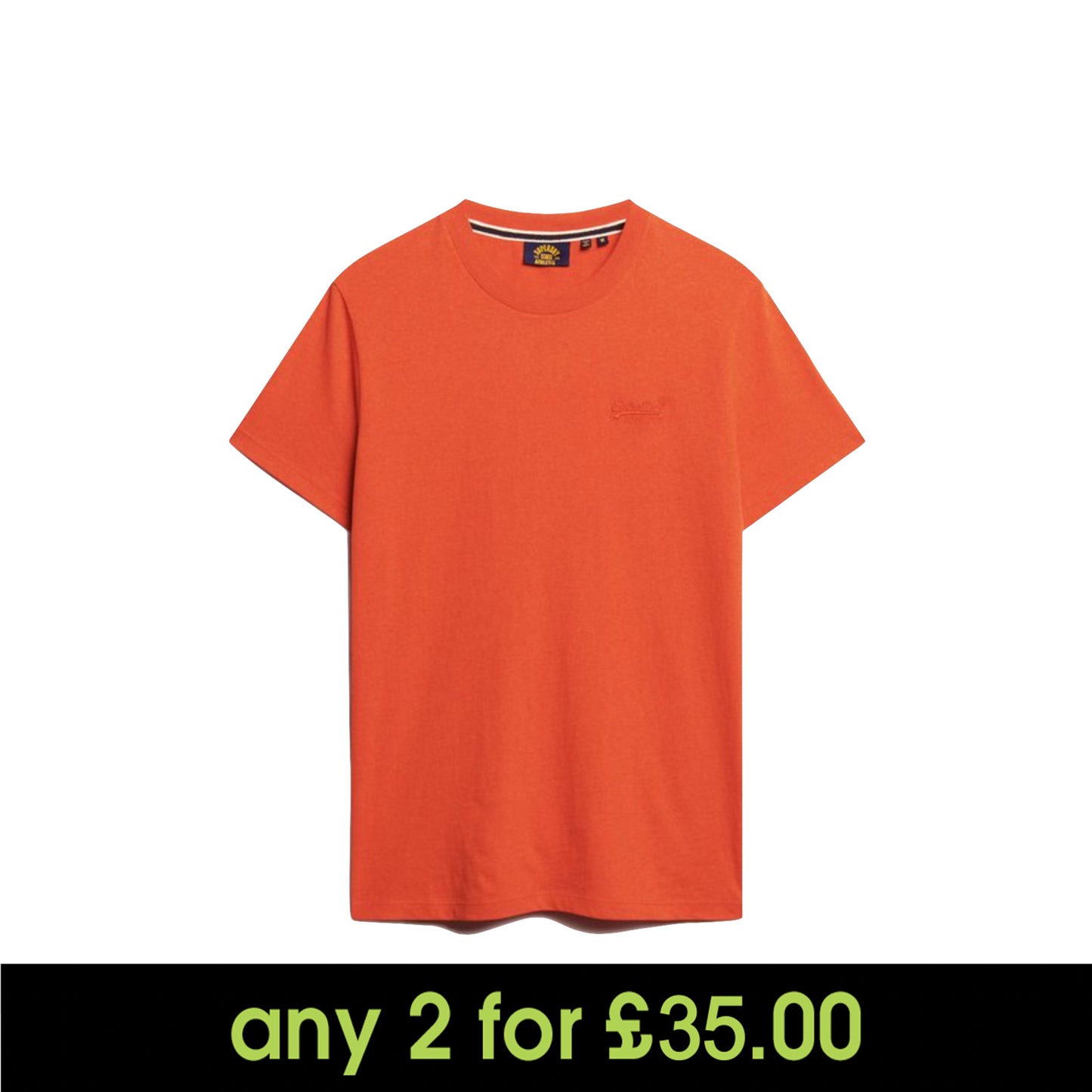Superdry Essential Logo Embroidered T-Shirt Bright Orange Marl