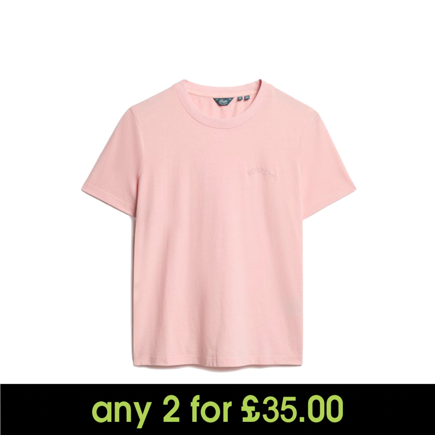 Superdry Essential Logo Embroidered T-Shirt Pale Rose Pink