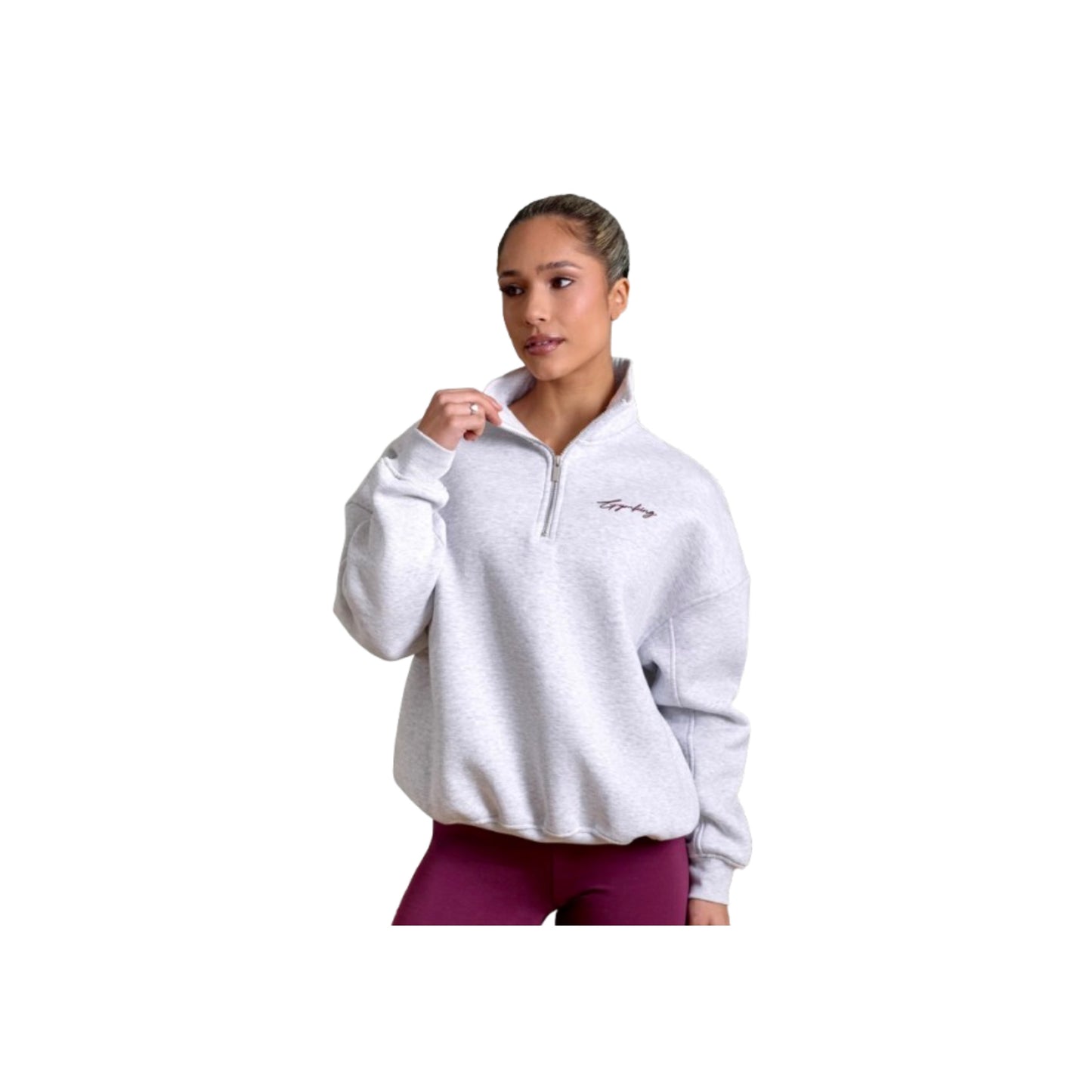 Gym King Ladies Script Mindset Funnel Snow Marl/Fig