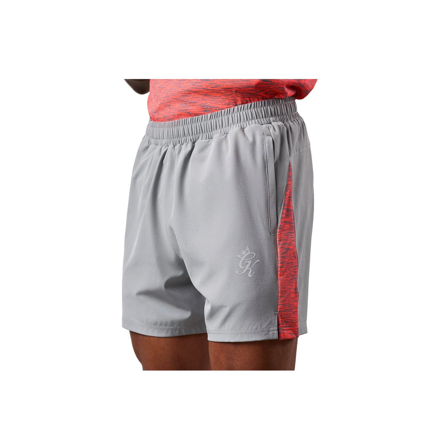Gym King Space Dye Panel 5" Short Urban Grey/Coral