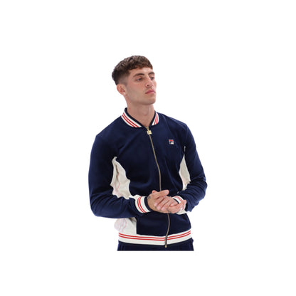 FILA Miguel Velour Track Jacket FILA Navy/Gardenia/FILA Red