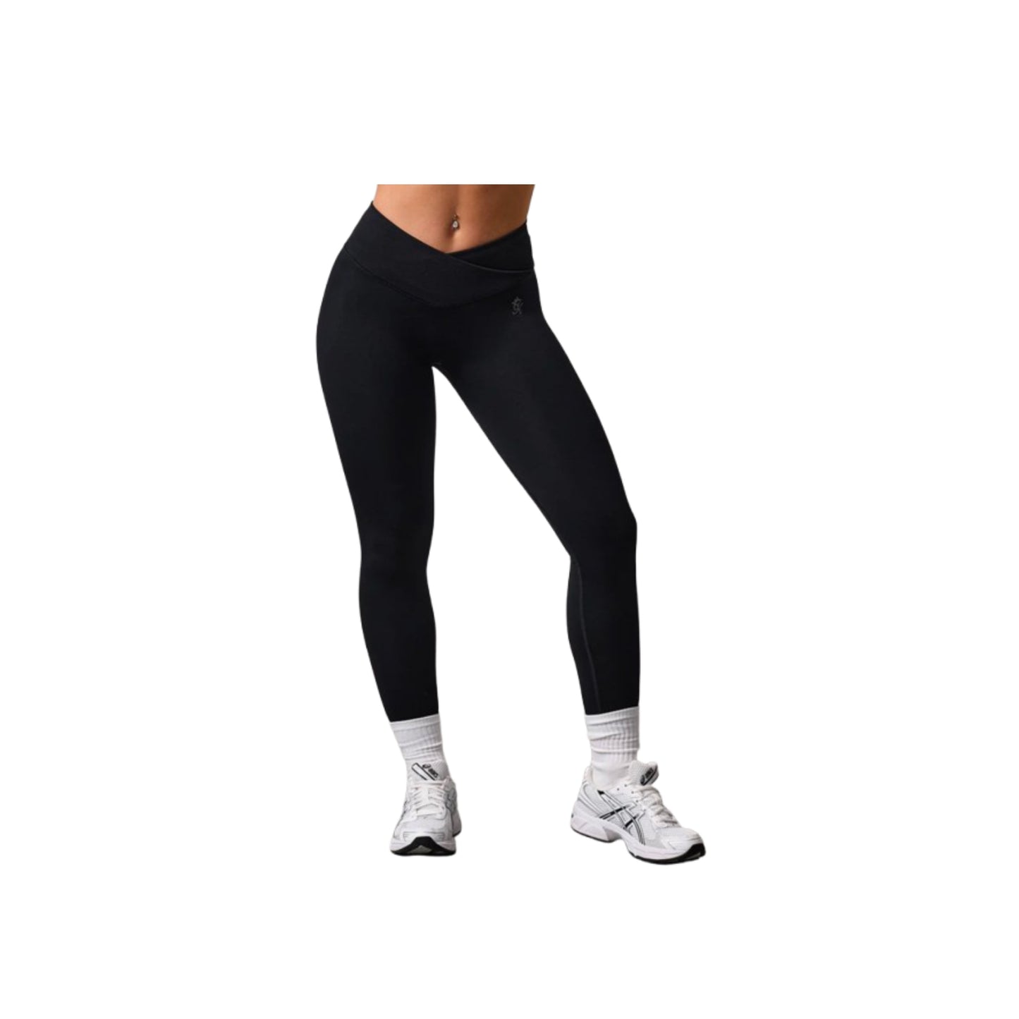 Gym King Ladies Transform Seamless Wrap Over Waist Leggings Black