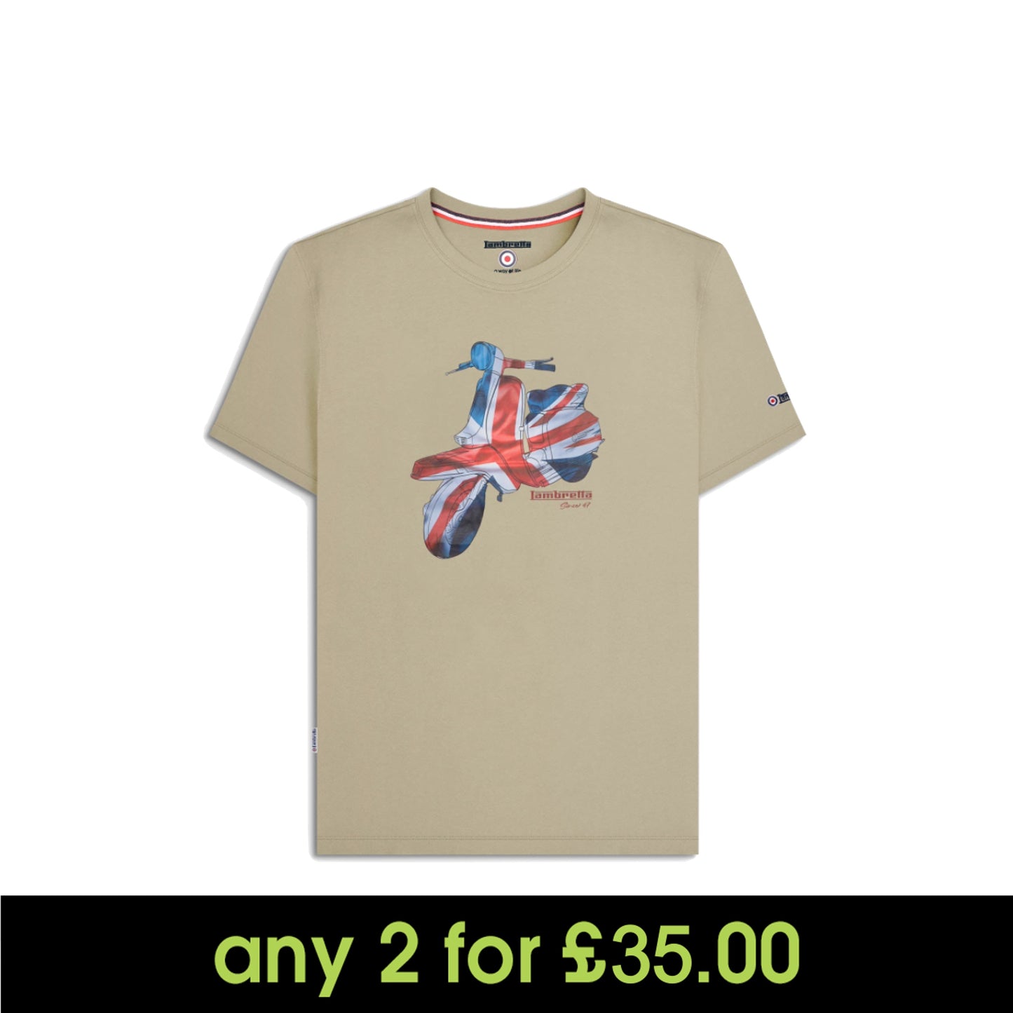 Lambretta Scooter T-Shirt Stone