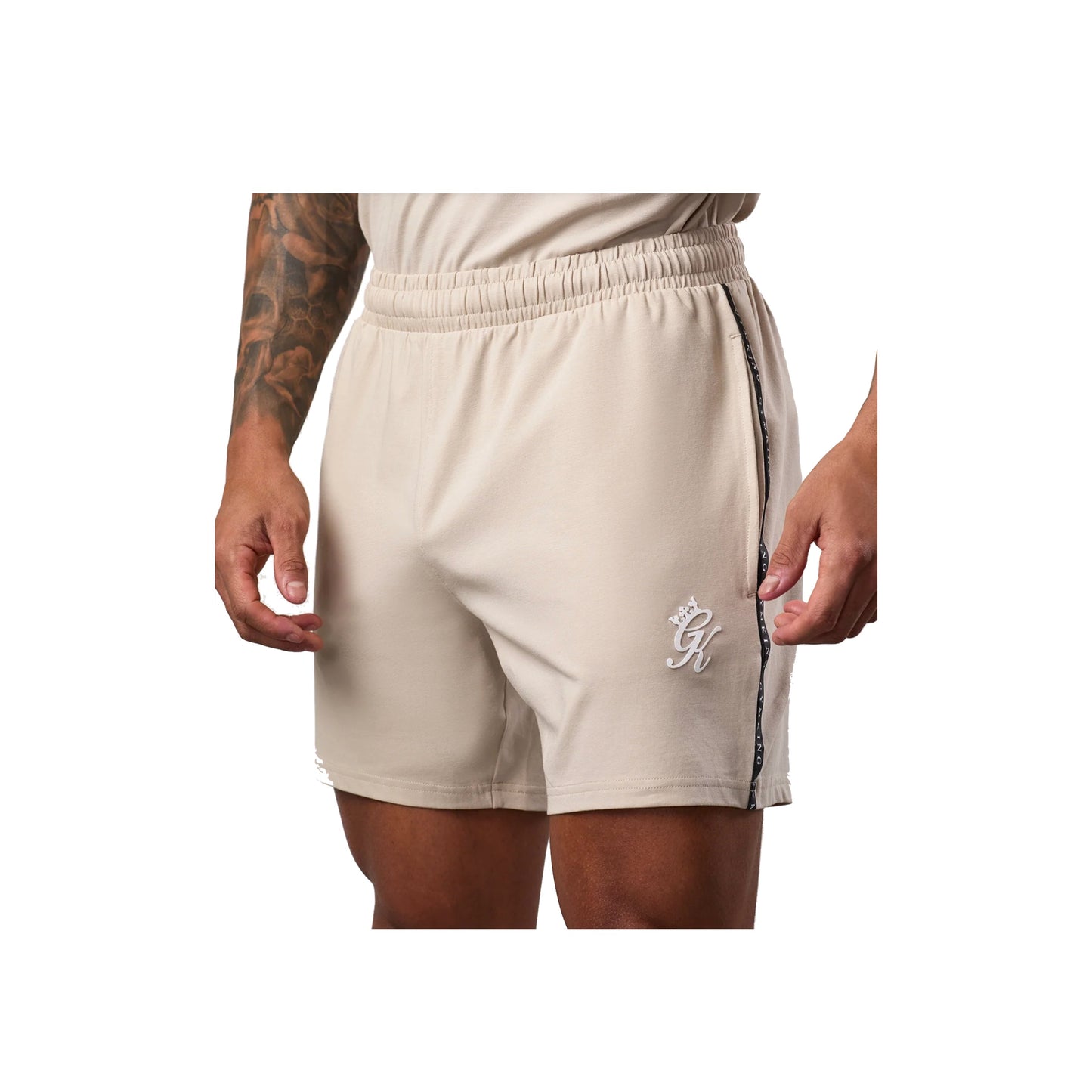 Gym King Taped Jersey Short Light Stone