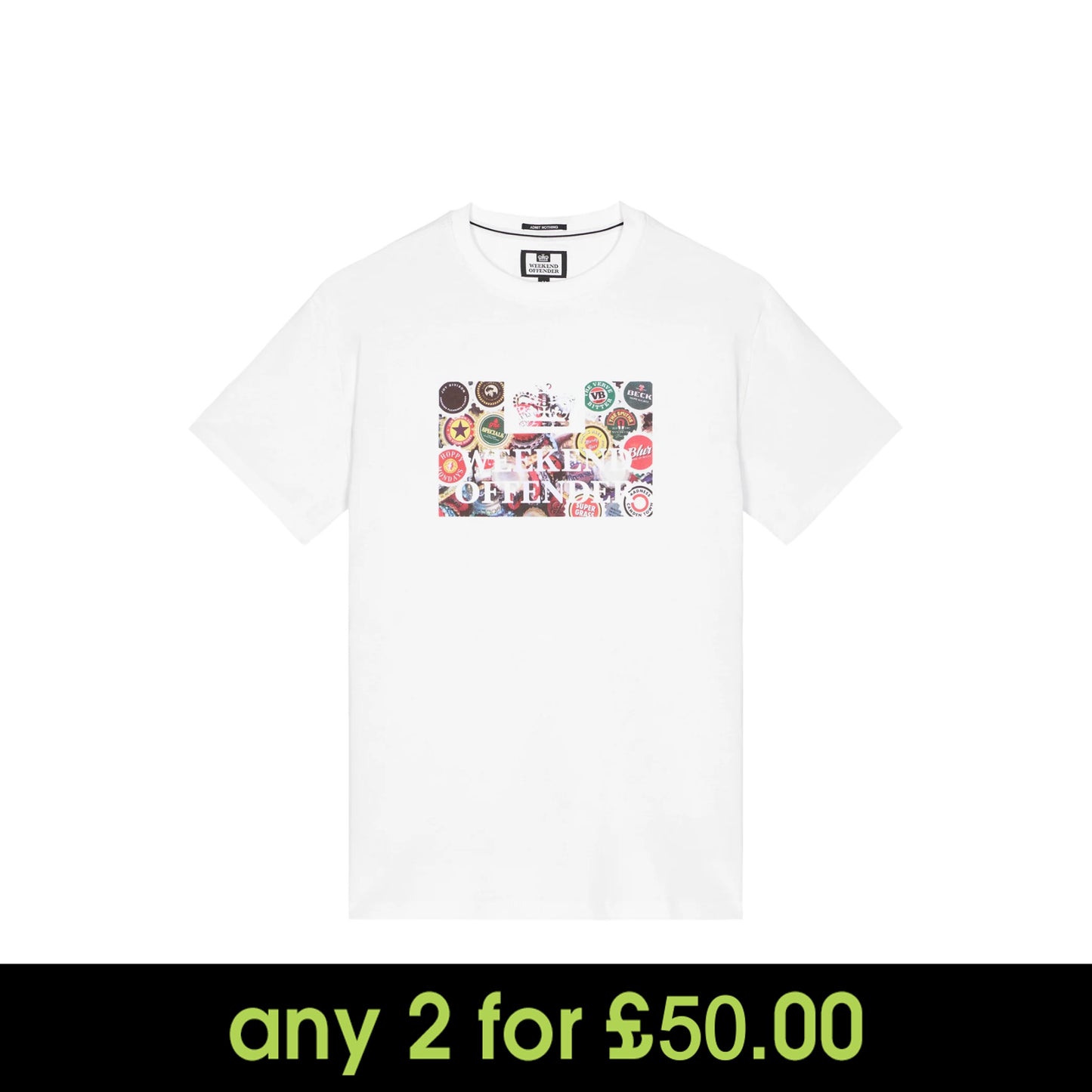 Weekend Offender Caps Graphic T-Shirt White