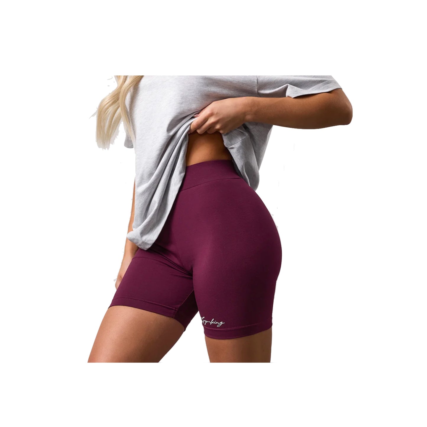 Gym King Ladies Script Mindset Jersey Short Fig