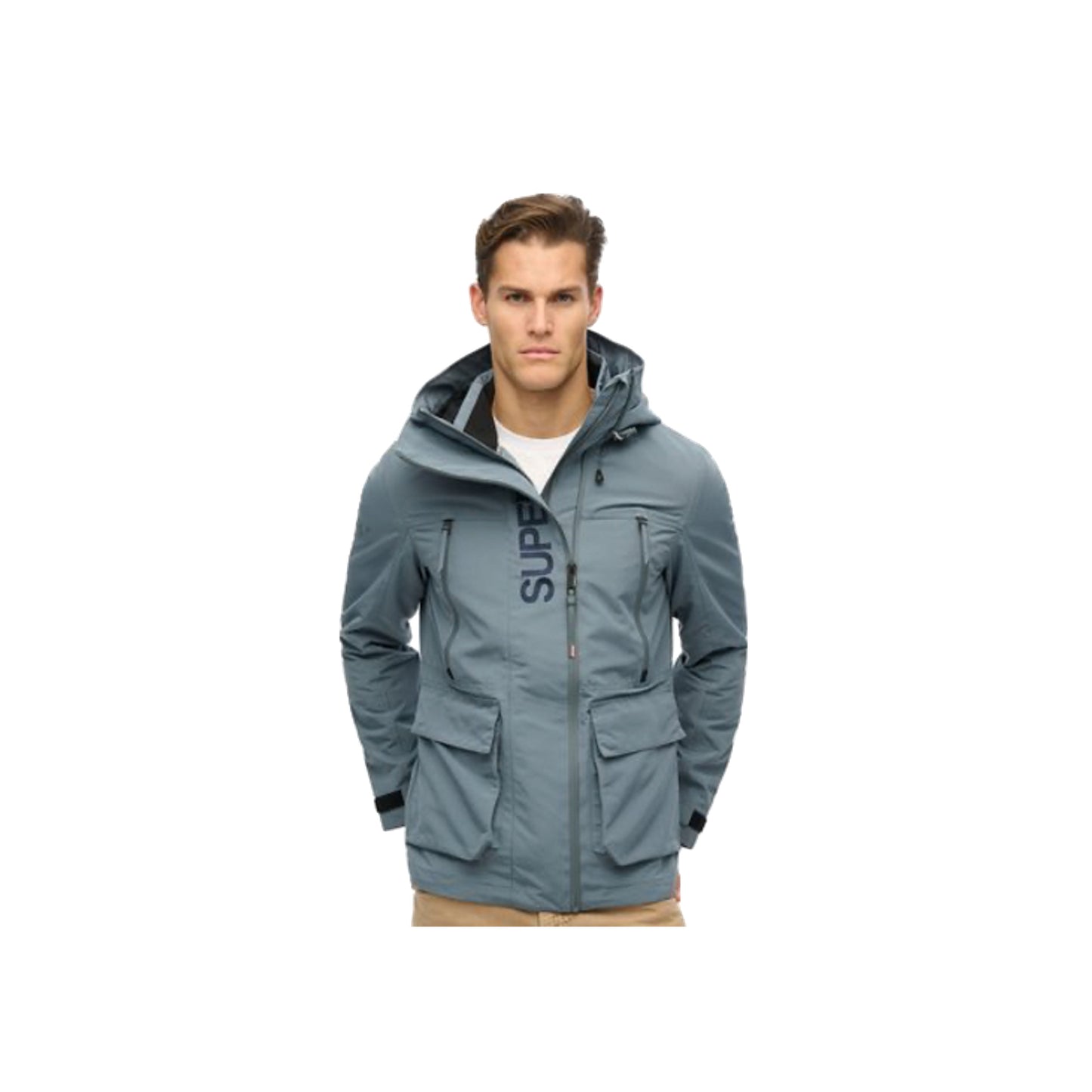 Superdry Hood Ultimate Embroidered Windbreaker Stormy Weather Blue