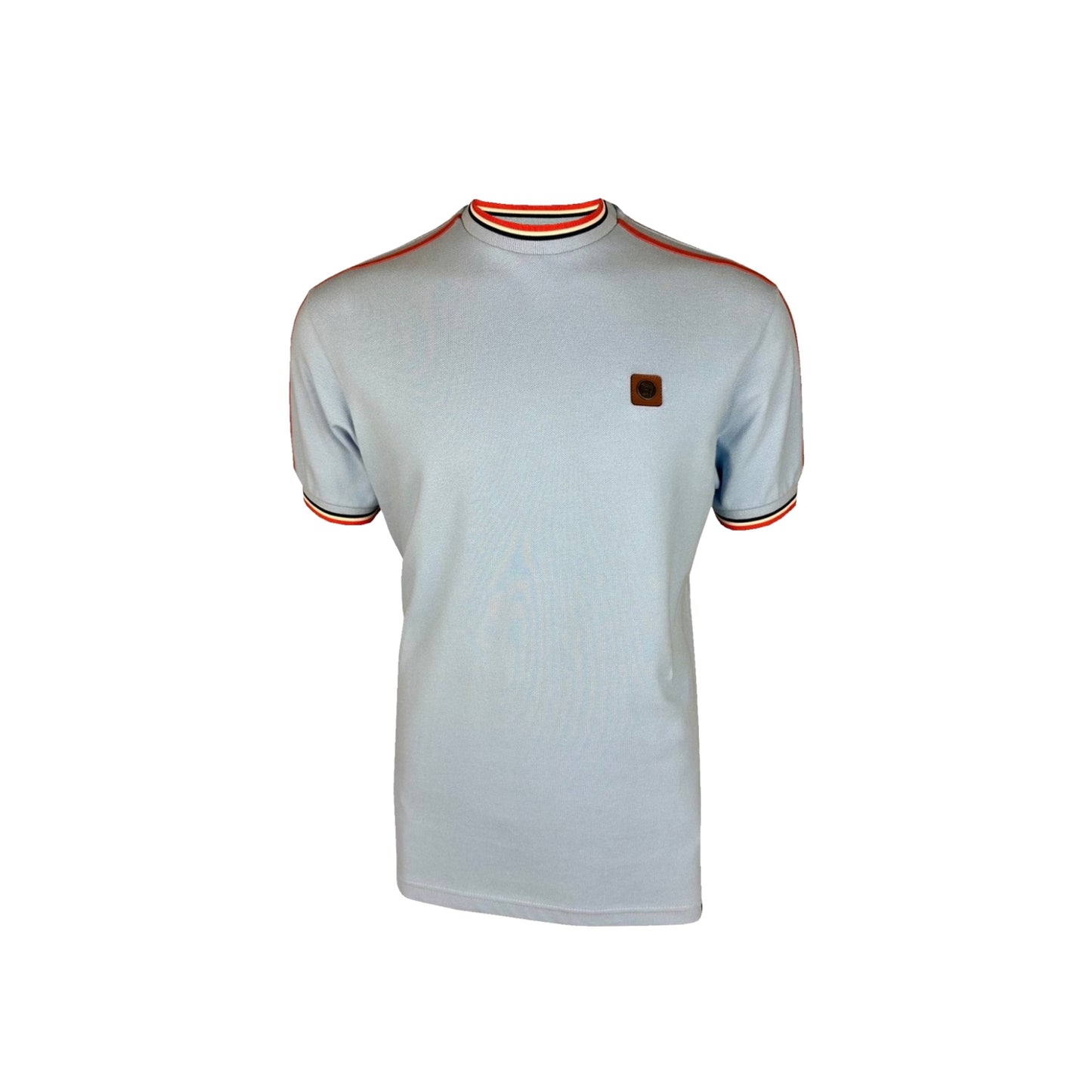 Trojan Three Colour Tipped Pique T-Shirt Powder