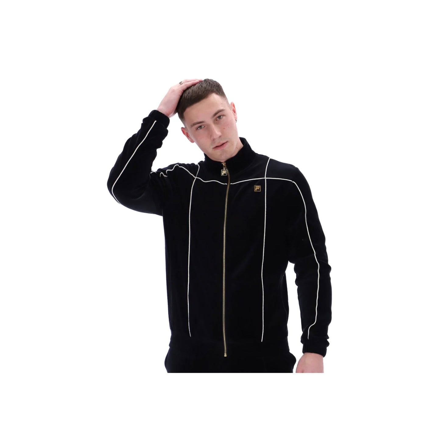 FILA Nichols Velour Track Top Black/Egret