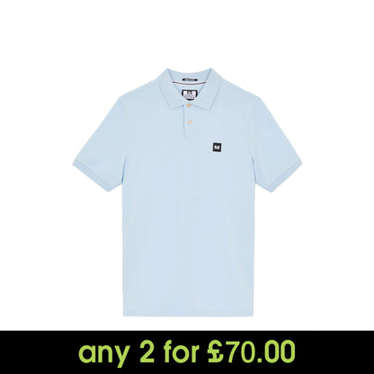 Weekend Offender Caneiros Badge Polo Shirt Ocean Wave