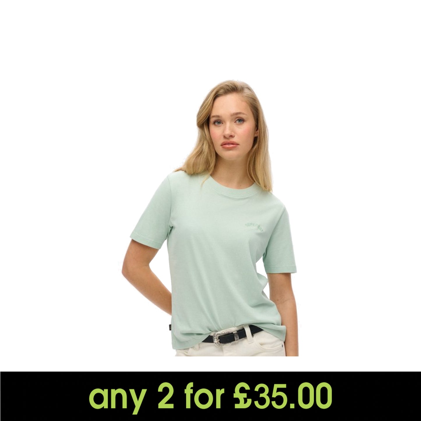 Superdry Essential Logo Embroidered T-Shirt Surf Spray Green