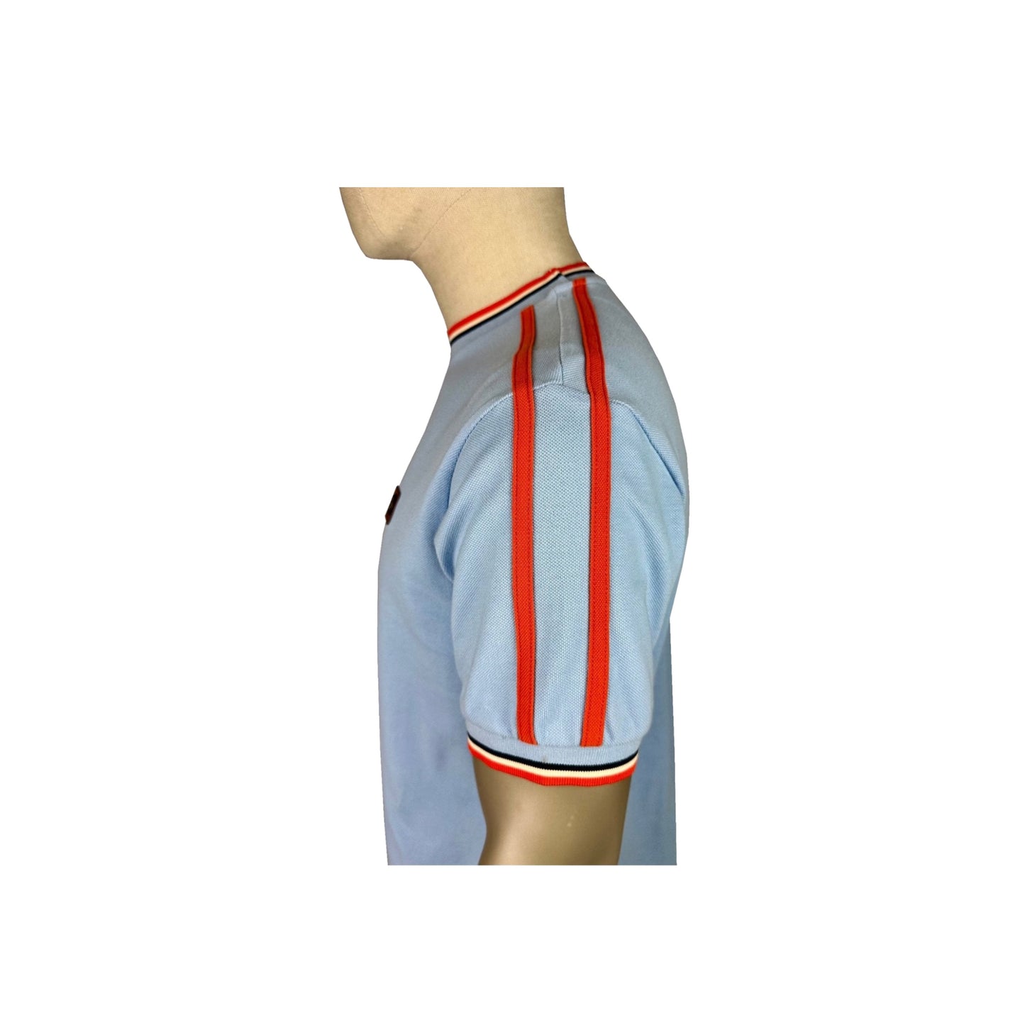 Trojan Three Colour Tipped Pique T-Shirt Powder