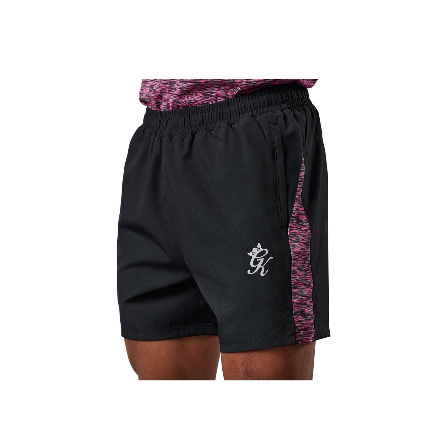 Gym King Space Dye Panel 5" Short Black/Pink