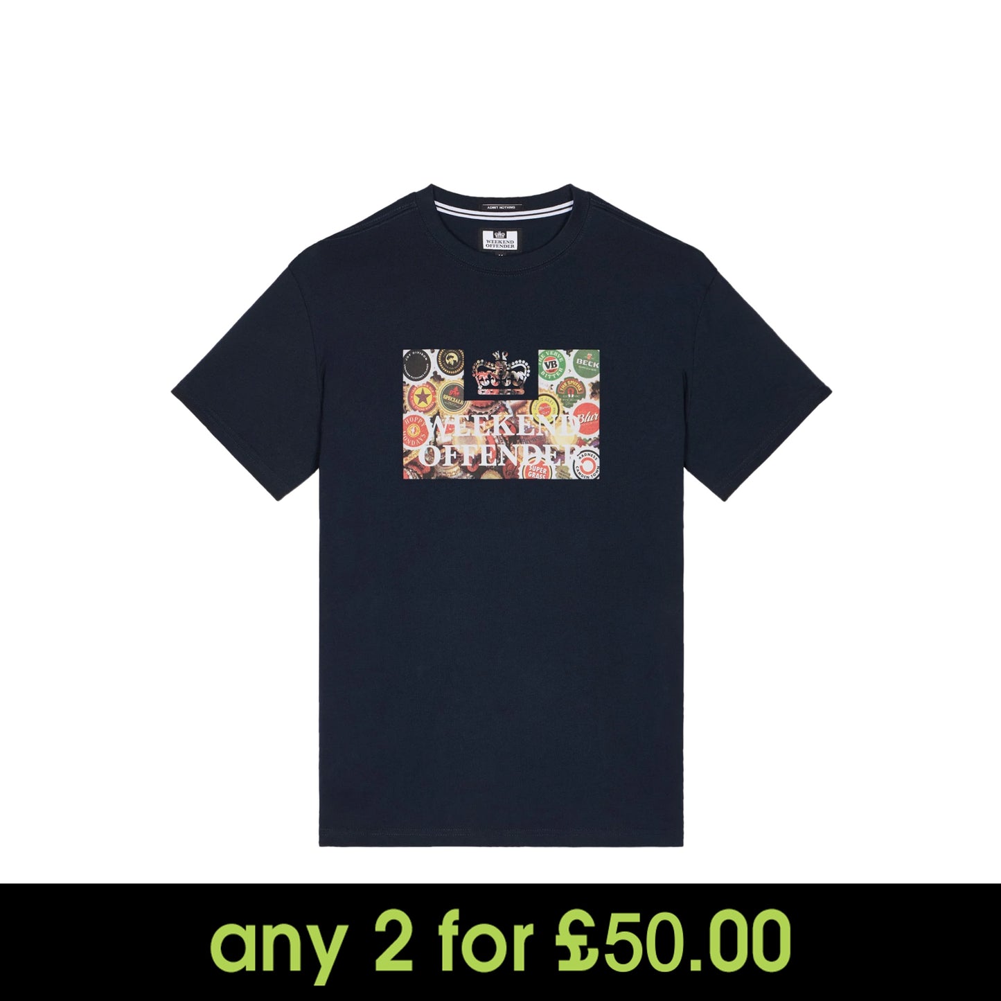 Weekend Offender Caps Graphic T-Shirt Navy