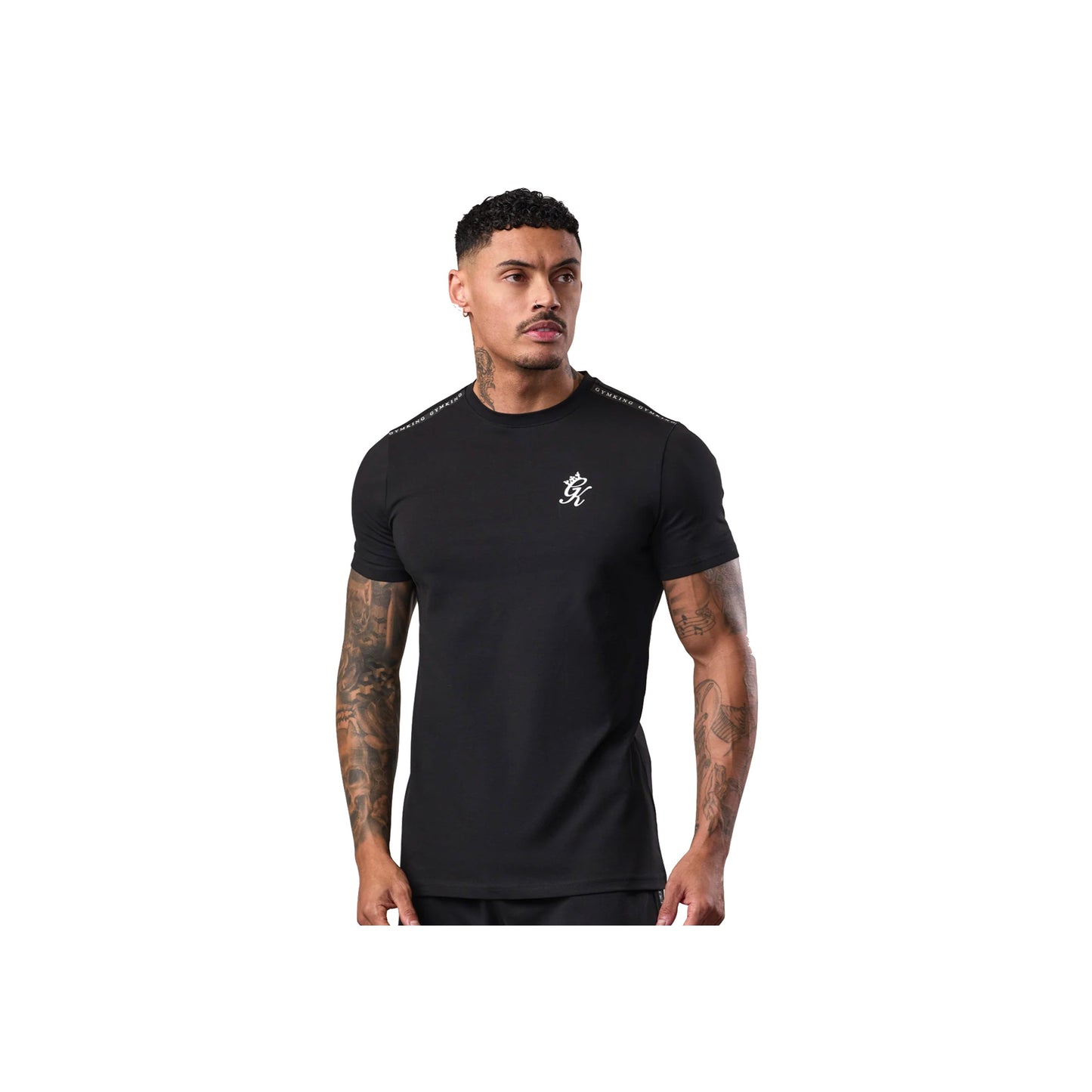 Gym King Taped Jersey T-Shirt Black