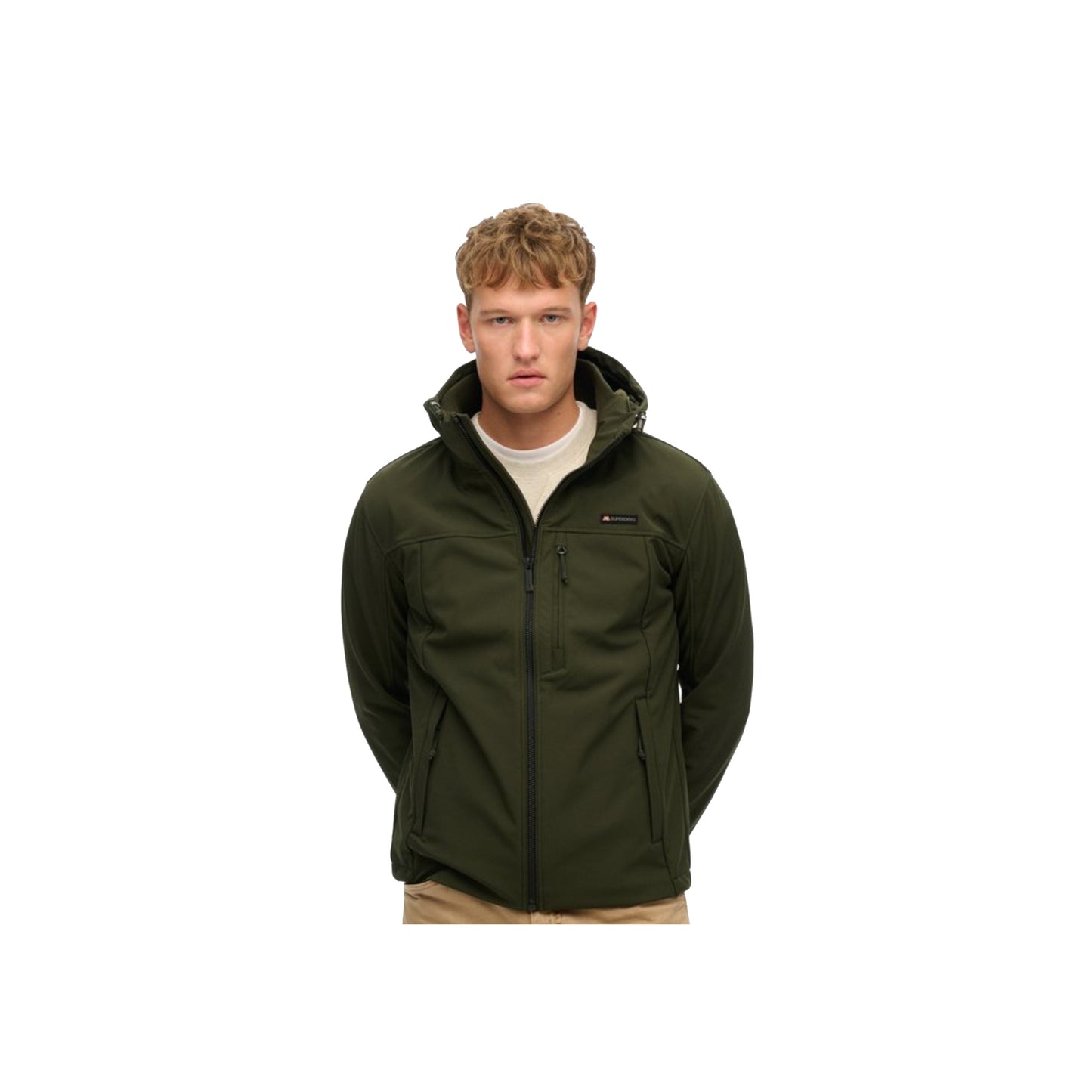 Superdry Hooded Soft Shell Trekker Jacket Olive Green