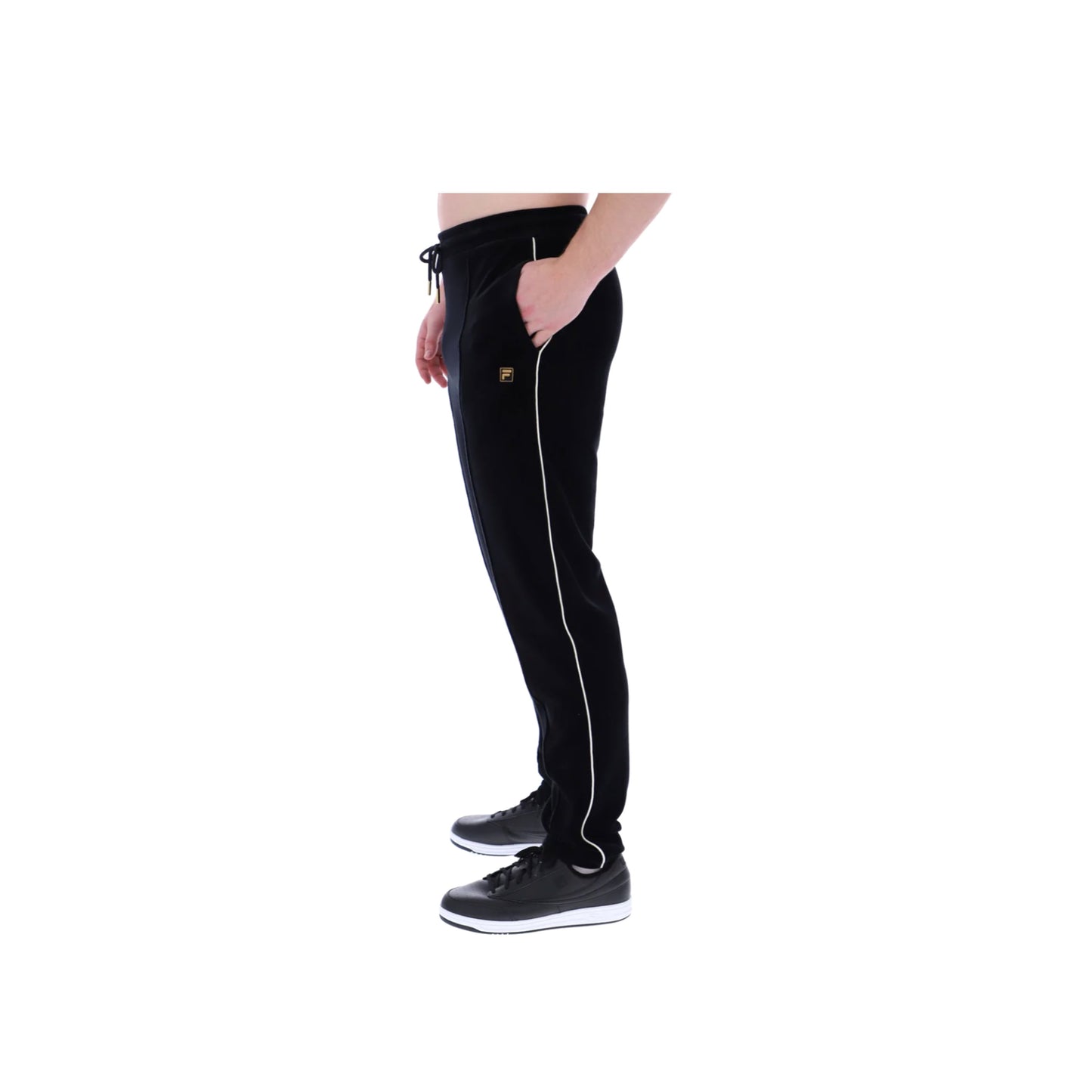 FILA Sims Velour Track Pant Black/Egret