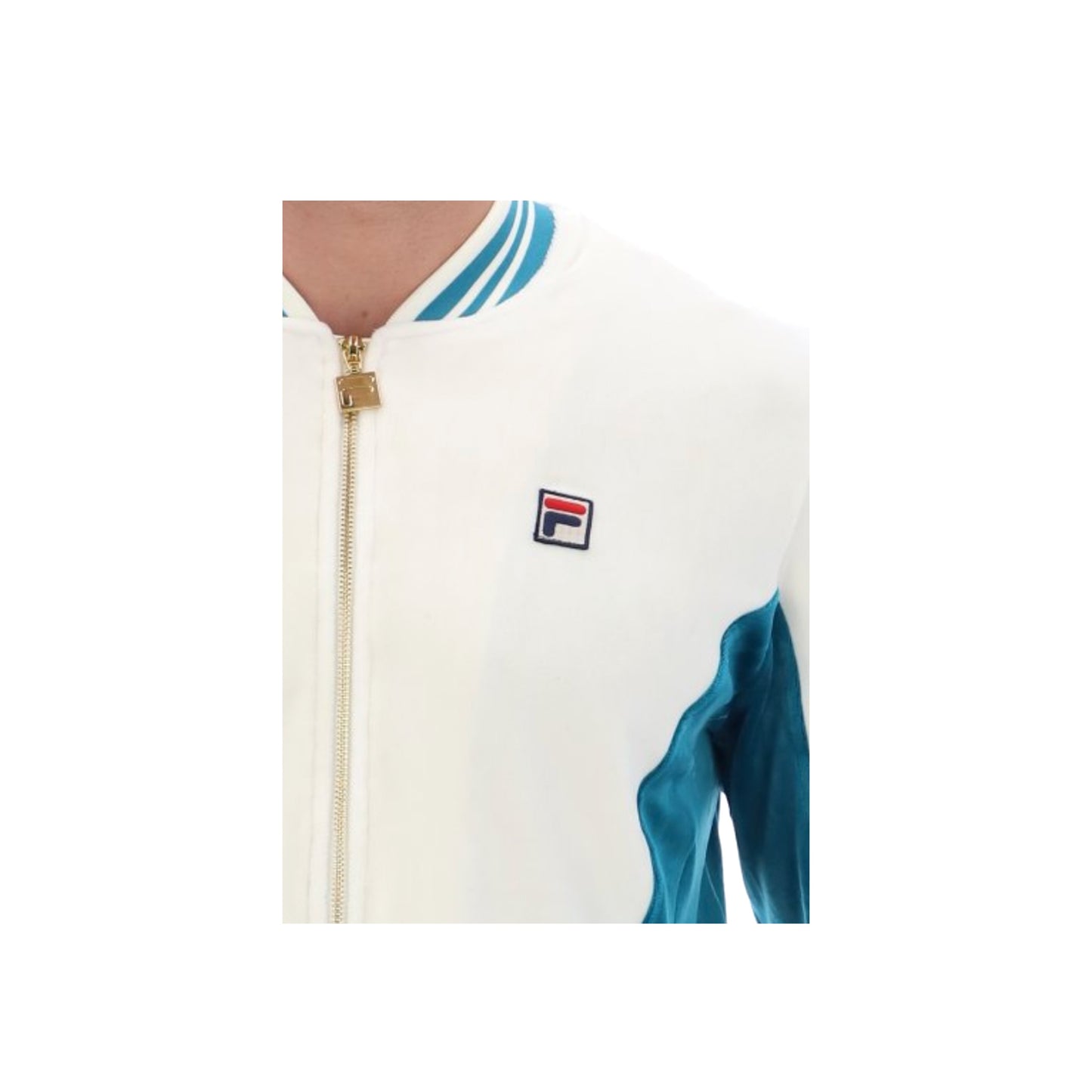 FILA Miguel Velour Track Jacket Gardenia/Deep Lagoon