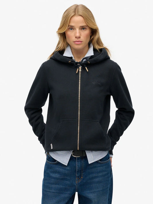 Superdry Ladies Essential Logo Zip Hood HB Eclipse Navy