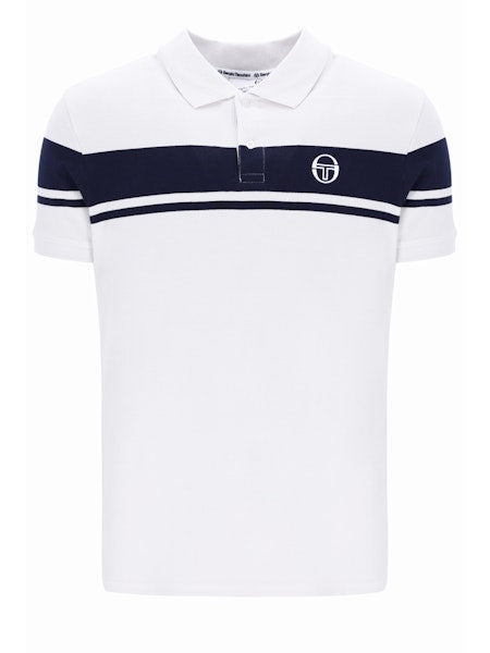 Sergio Tacchini Young Line Polo Shirt White/Maritime Blue