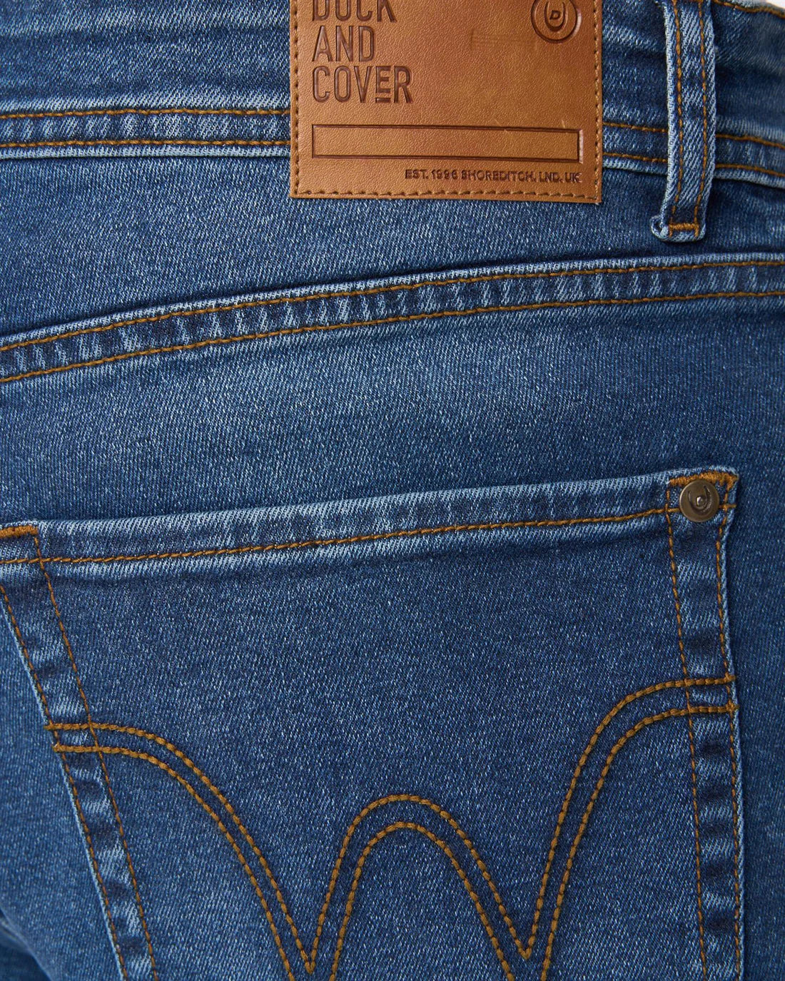 DUCK & COVER Straight Fit Jeans Hydras Mid Wash