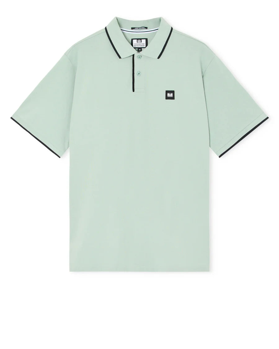 Weekend Offender Cadwell Tipped Polo Julep Green/Black