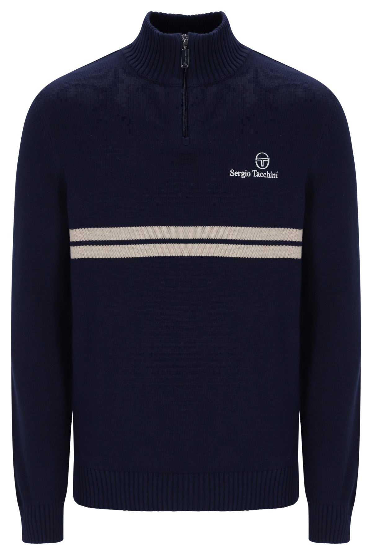 Sergio Tacchini New Dallas Knitted 1/4 Zip Maritime Blue/Peyote